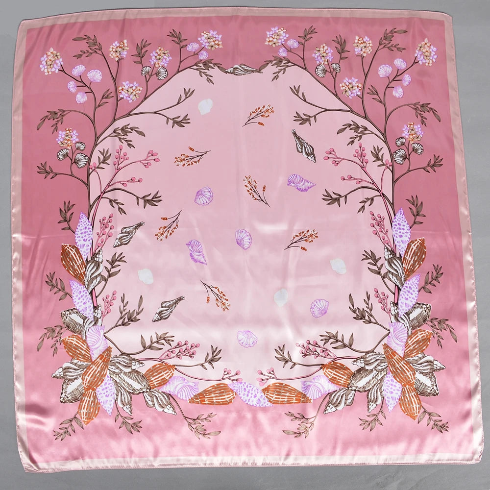 Silk Floral Square Scarf